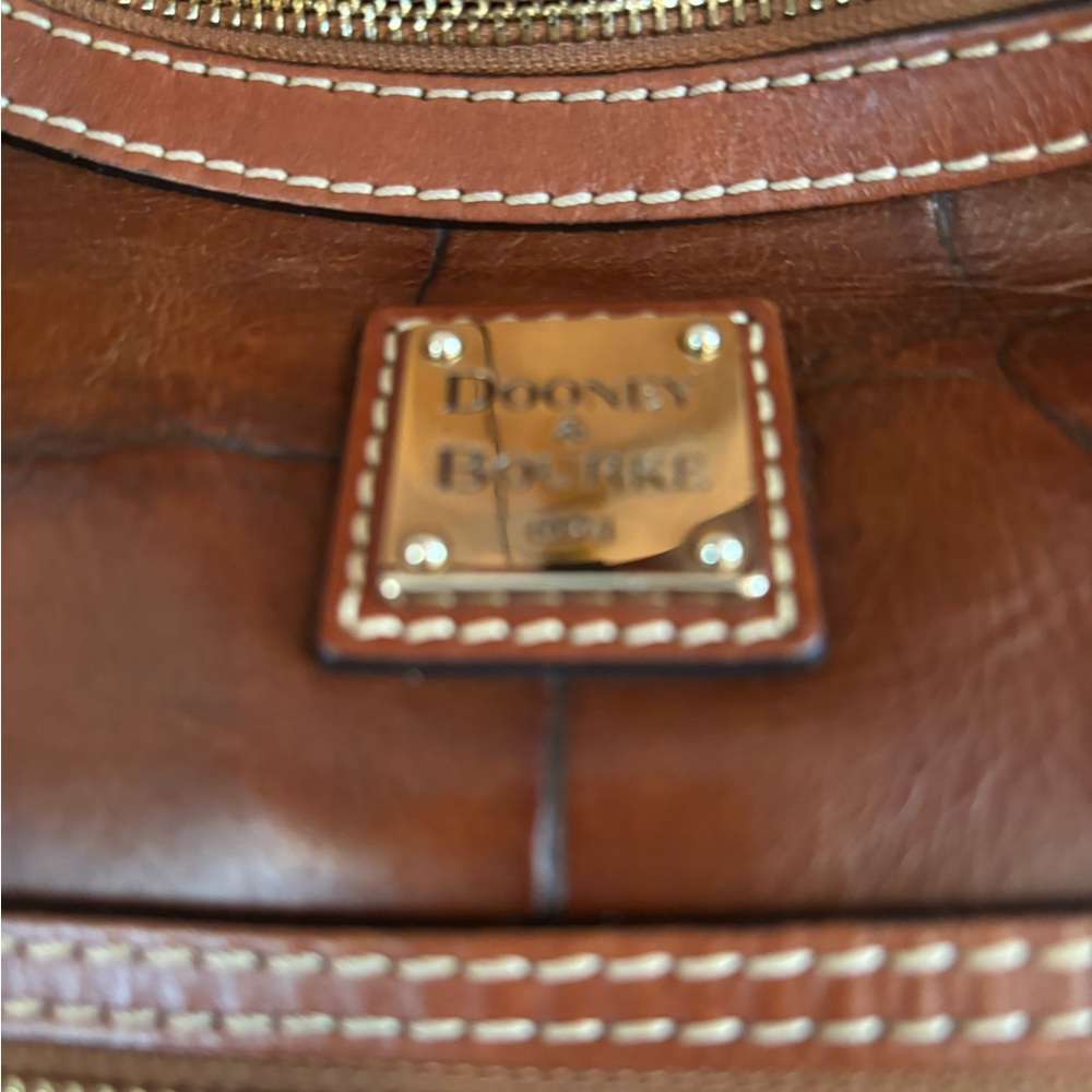 Dooney & Bourke Crocodile printBrown Leather Hobo Bag with Gold Hardware - Picture 5 of 8